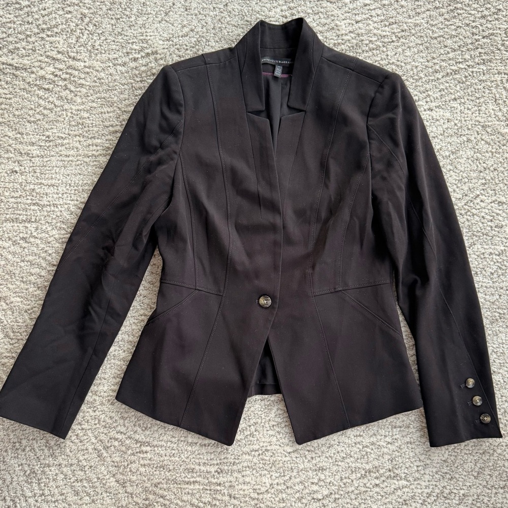 White House Black Market Black Single-Button Tailored Blazer
